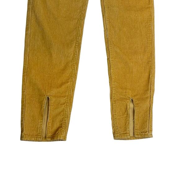 🆕 Boohoo Corduroy Pants Womens Size 6 Cords Split Hem Mustard Tan High Rise - Picture 5 of 14
